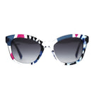 Valentino VA4005-5048/8G Blue Pink Marble Cat Eye Grey Lens Women's Sunglasses