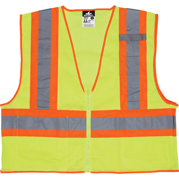 MCR Safety® Luminator™ Class 2 Two-Tone Mesh Vest, X-Large, Lime, 1/Each