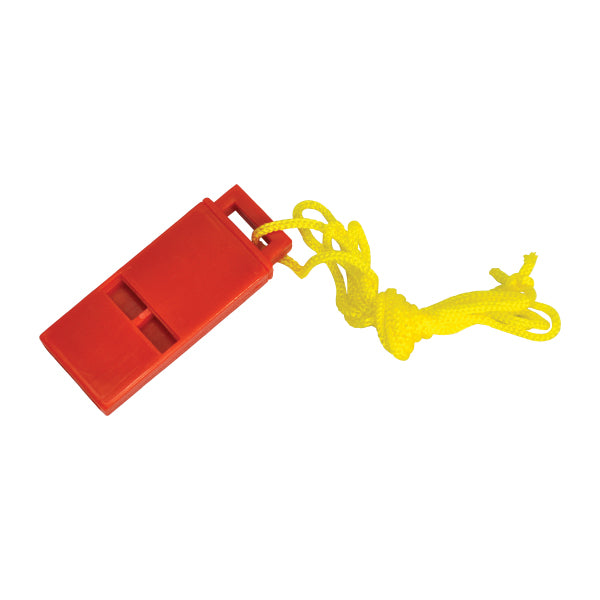 Plastic Whistle w/ Lanyard, Red, 1/Each
