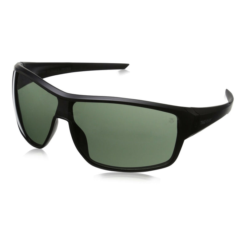 TAG Heuer 9224 304 Racer 2 Black Full Rim Wrap Around Green Lens Sunglasses